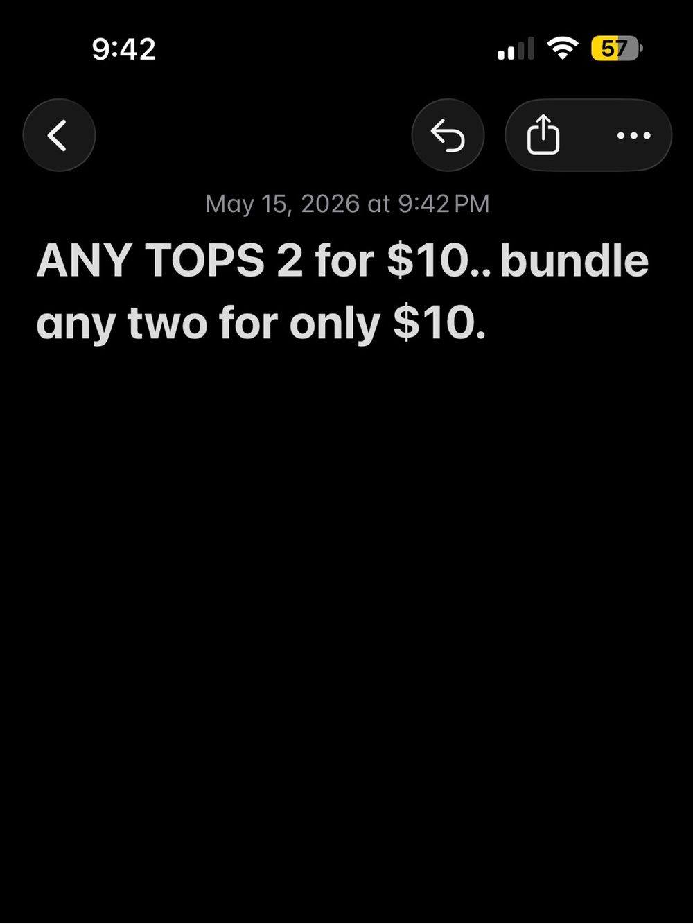 TOPS 2 for $10!!!